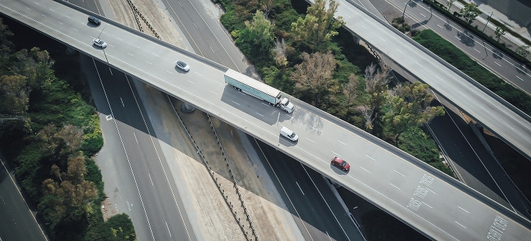 moving truck on the road